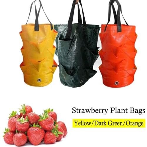 3 Gallon Strawberry Plant Grow Bag Outdoor Tomato Container Multi-mouth Bags Garden Hanging Flower Plant Pot Garden Supplies