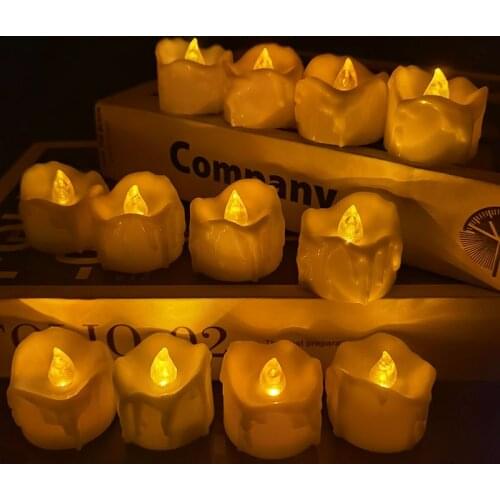 3pcs/lot LED Uneven Edge Flameless Candle Light Warm White Small Night Lamp For Wedding Christmas Halloween Party Decoration