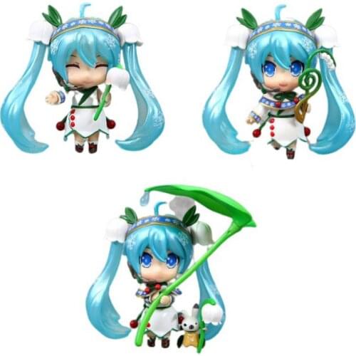 3PCS Q Version Anime Model Hatsune kawaii Miku Action Figure PVC Doll Toy Decoration Gift Exquisite Boxed