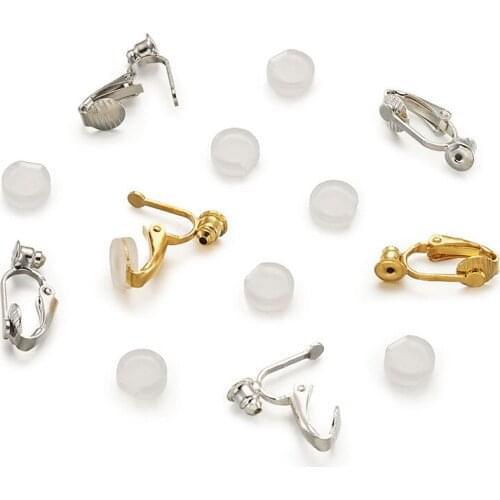 30pcs/Bag Brass Clip on Earring Findings Components with Plastic Ear Clip pad for Jewelry Making DIY Accessories 19x6x9mm