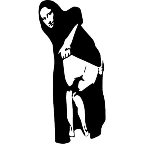 7.2cm*15.5cm Mona Lisa Mooning Street Fashion Stickers Decals Vinyl Black/Silver S3-7038