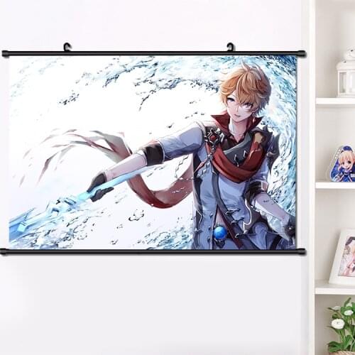 Anime Game Tartaglia Genshin Impact Wall Scroll Painting Poster HD Print Home Decor Collection Art40x60cm