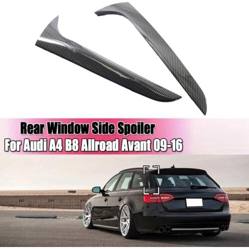 Rear Window Side Spoiler Canard Splitter for - A4 B8 Allroad Avant 2009-2016 Carbon Fiber Style