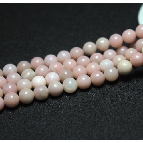 Wholesale Round Top Grade 4/ 6 /8 / 10 mm Natural Pink Opal Stone Beads For Jewelry Making DIY Necklace Bracelet Strand 15