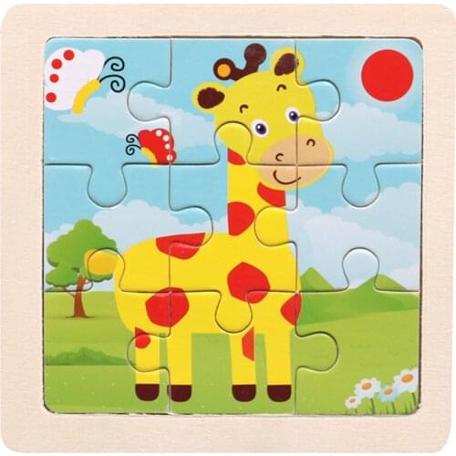 Wooden Kids 16 Piece Jigsaw Toys Education And Learning Puzzles Toys Board games Educational Interactive Toys For Children Kids