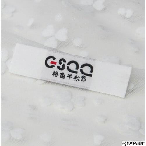 DH041 custom logo brand name woven clothing labels tags customized clothes garment etiquetas main label tag for clothing labels