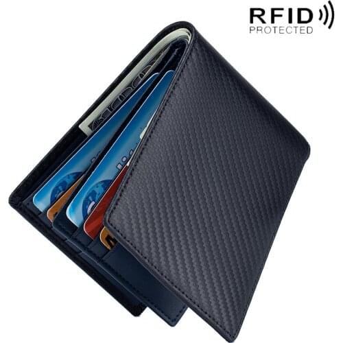 Carbon Fibre Pattern Double Colors License Transparent Window Versatile Card Slots Men Women Standard Clutch Wallet Bag