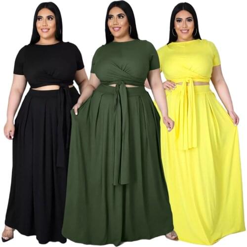2 Piece Set Women Skirt And Top Elegant Work Office Two Piece Suits Plus Size XL~5XL Casual Suit Outfits Matching Sets 2021