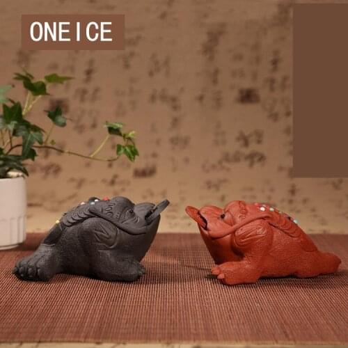 Yixing Tea Play Tea Pet Play Lucky Gold Toad Decoration Clay Teapet Aceessories