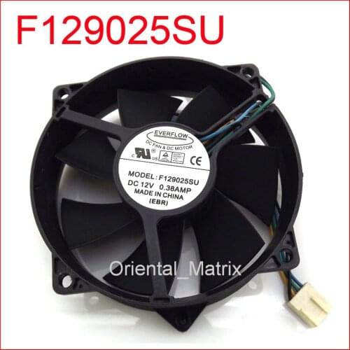 Free Shipping F129025SU 90x90x25mm PWM CPU Round Fan 12V 0.38A 4Pin Computer CPU Cooling Cooling Fan