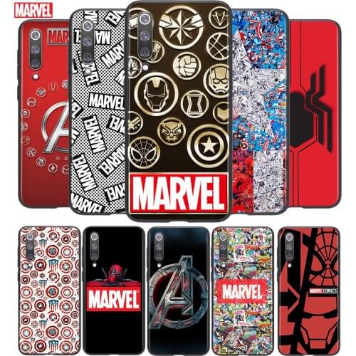 Marvel Logo Fashion For Xiaomi Mi 8 9 10 11 10i 11i 10 10 11Pro A3 9T 10T Lite Pro Se Ultra 5G Silicone Black Soft Phone Case