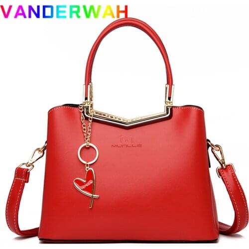 Fashion Pendant High Quality Pu Leather Top-handle Bag Casual Shoulder Crossbody Bags for Women 2021 Large Capacity Casual Totes