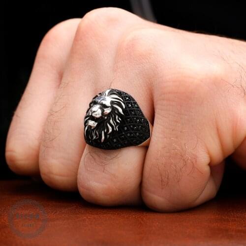 Lion Ring 925 Silver Mens. Mens Jewelry Stamped With Silver Stamp 925 All Sizes Are Available
