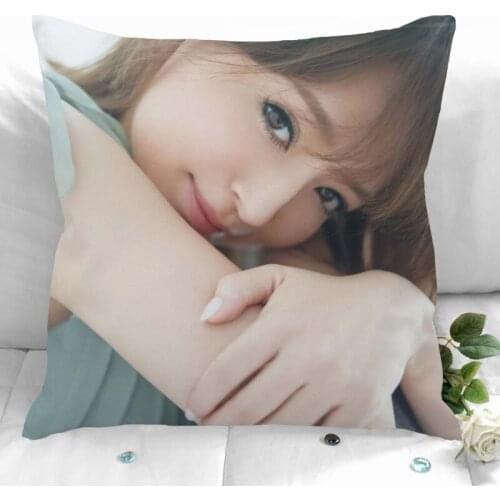 Hamasaki Ayumi Pillow Cover Bedroom Home Office Decorative Pillowcase Square Zipper Pillow Cases Satin Soft