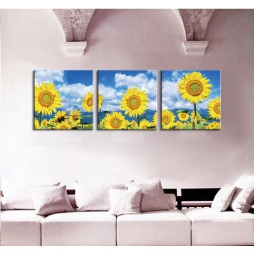 3 Panel Wall Painting Sunflower Home Decor Art Picture Paint on Canvas Prints Combination Rustic Decors Paintings Set Unframed