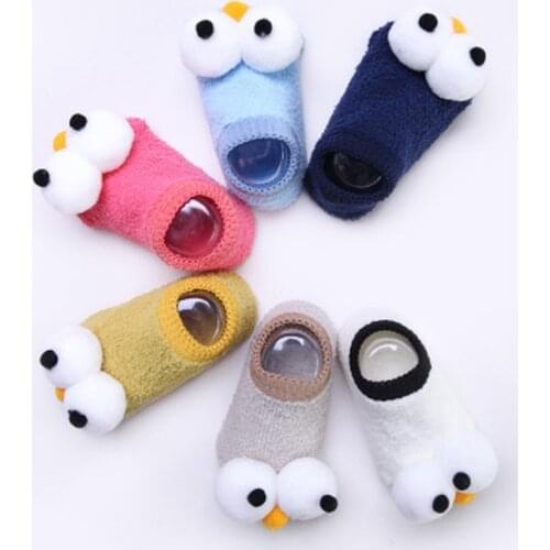 New Cute Newborn Infant Kids Baby Socks Girls Boys Big Eyes 6 Colors Cartoon Cotton Winter Socks Cheap Stuff for 0-3Y