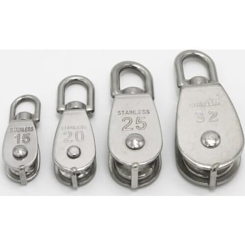 Single Swivel Lifting 0.3" Rope Pulley Roller Block Sheave 0.03 Ton M15