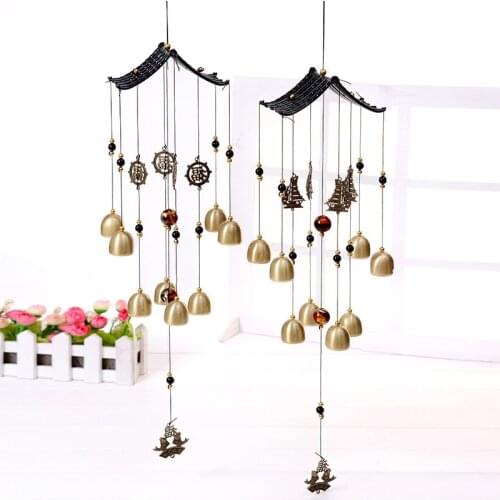 Wind Chimes Hanging Decoration Living Room Bedroom Shop Door Wall Decorative Courtyard Garden Decor Metal Copper Wind Chimes