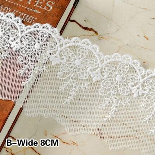 Luxury Colorful Tulle Mesh Lace Fabric Flower Embroidery Ribbon Trim DIY Wedding Dress Sewing Decoration Supplies
