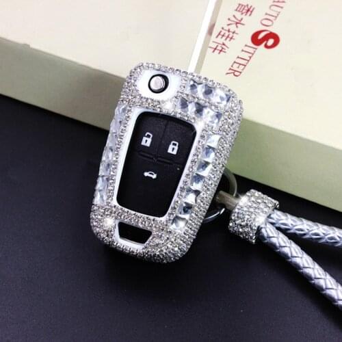 Luxury Diamond Car Flip Key Case Cover For Buick Chevrolet Cruze Opel Vauxhall Astra J Corsa E Insignia Zafira C Mokka Encore
