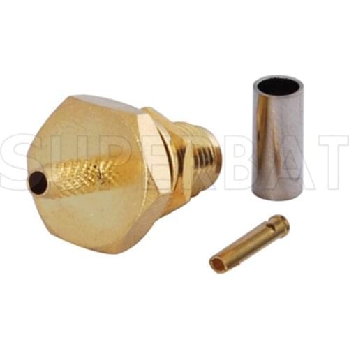 Superbat 10pcs SMA Crimp Jack Bulkhead with O-ring RF Connector for RG316 RG174 RG188 LMR100