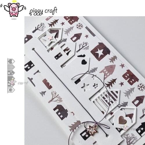 Piggy Craft metal cutting dies cut die mold House side strip edge Scrapbook paper craft knife mould blade punch stencils dies