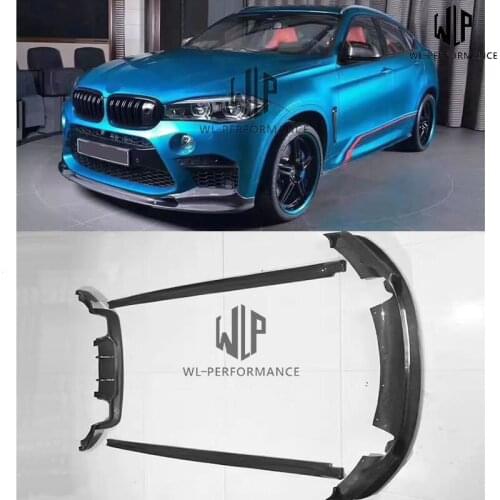 X5M X6M High Quality Carbon Fiber Front Bumper Lip Rear Bumper diffuser Side Skirts For BMW X5M X6M F85 F86 Car styling 14-UP