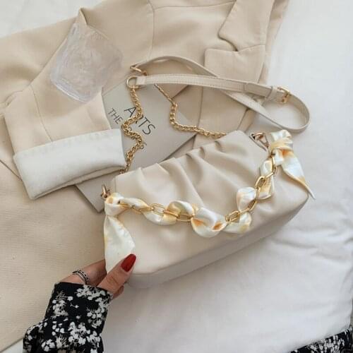 YAOKU New Arrival 2021 New--Style Smaller Design Pleats Chain Shoulder Messenger PU Bag Summer Small Bag