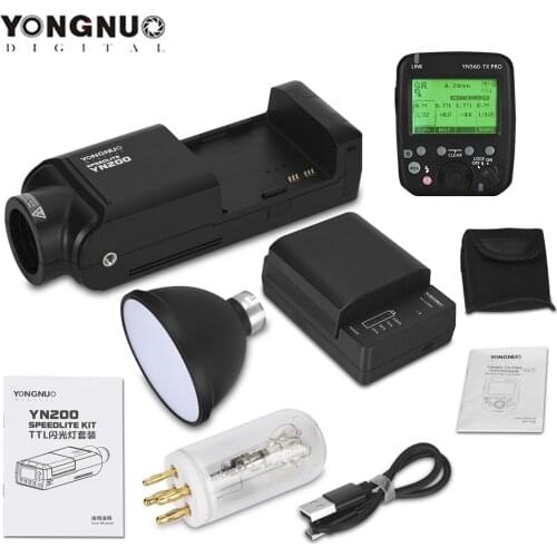 YONGNUO YN200 TTL HSS 2.4G 200W Lithium Battery with USB Type C,Compatible YN560-TX (II)/YN560-TX Pro/YN862 for Canon Nikon