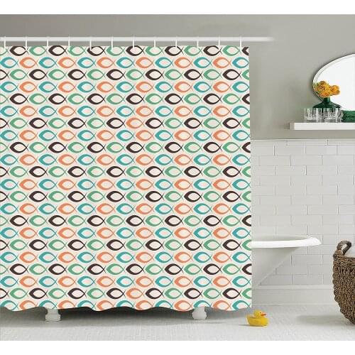 Fish Shower Curtain Retro Decor Retro Fish Underwater World Aquatic Decorative Fun Art Prints Bath Curtains for Bathroom Decor