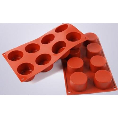 100 pcs 8 Holes Round Silicone Cake Mold 3D Handmade Cupcake Jelly Cookie Mini Muffin Soap Maker DIY Baking Tools SN425