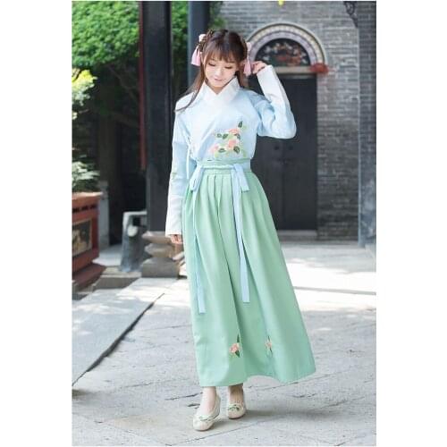 2020 New Women Girls Chinese Ancient Traditional Hanfu Women Fusion Modern Hanbok Tang Dynasty Consum Dress