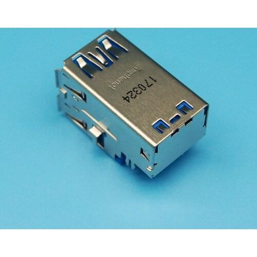 5pcs Double-layer USB3.0 female socket Sink-type Lengthen 18P Blue glue crimping
