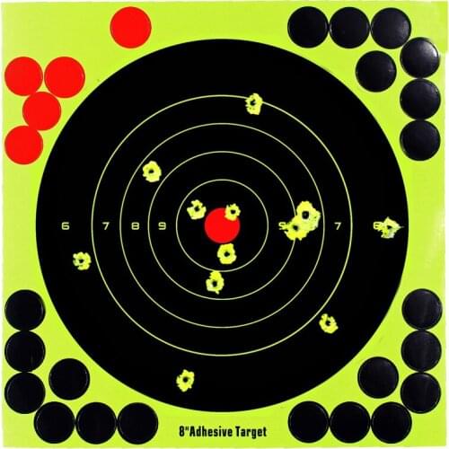 50pcs Paper Target Stickers Adhesive Reactivity Shoot Targets Outdoor Shooting Practice Hunting Training 8*8inch Shot Target