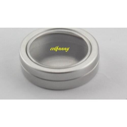 500pcs/lot 25g Aluminum Cosmetic Cream Jar Window Cap 25ML Metal Jars Aluminum Box Packing Tins Container