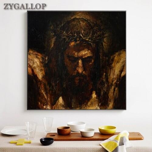 Abstract Jesus Canvas Paintings Religious Wall Art Posters And Prints Christian Wall Pictures for Living Room Cuadros Home Decor