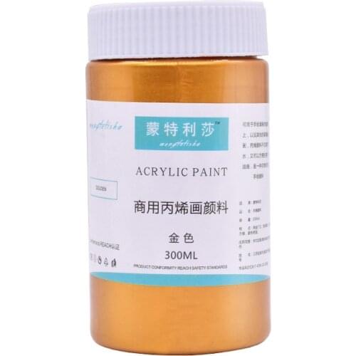 Acrylic Paint 60/300ml Metal Golden Silver Copper Plaster Doll Epoxy Hook Line Paste Handmade DIY Paint