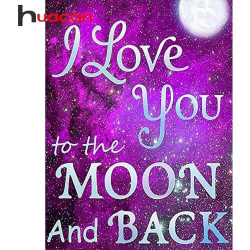 Huacan Diamond Painting 5D DIY Text Diamond Embroidery Mosaic Landscape Picture Of Rhinestones Home Wall Decoration