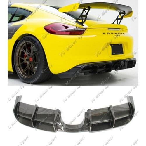 Car Accessories Dry Carbon Fiber VRS V-CS GT4 Style Rear Diffuser Fit For 2014-2016 Cayman & Boxster 981 Rear Diffuser Lip