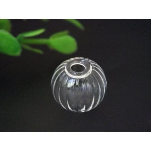 Free ship!!50pieces 16mm Pumpkin striped ball shape glass globe,glass bottle pendant MINI art jewelry necklace