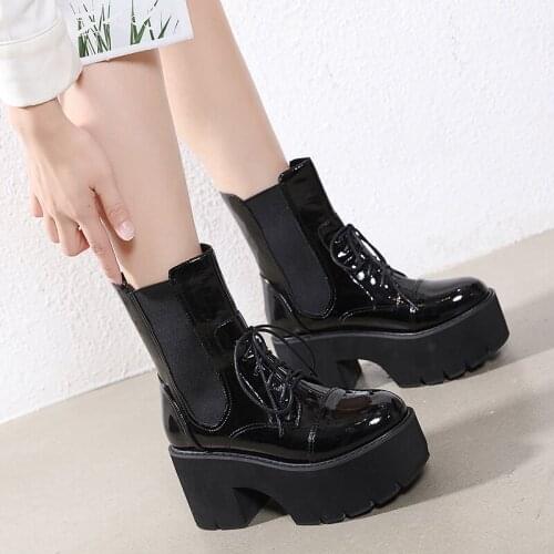 Women Chunky Heel Ankle Boots Woman Shoes Autumn Brand Designer Chelsea Boots Female Platform Boots Lasdies Fashion LJB246