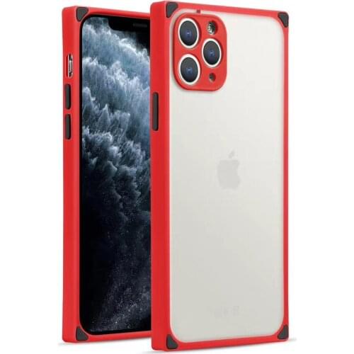 200pcs Square 2 In 1 Candy Color TPU+PC Matte Frosted Hard Cover Armor Case For iPhone 12 Mini 11 Pro Max XS XR X 8 7 6 Plus SE