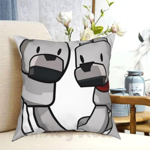 Wolf / Dogs Pillow Case Printed Home Soft Throw Pillow Dog Dog Wolf Wolf Wolves Pets Cute Kawaii Dogs Puppy Pixel Cube