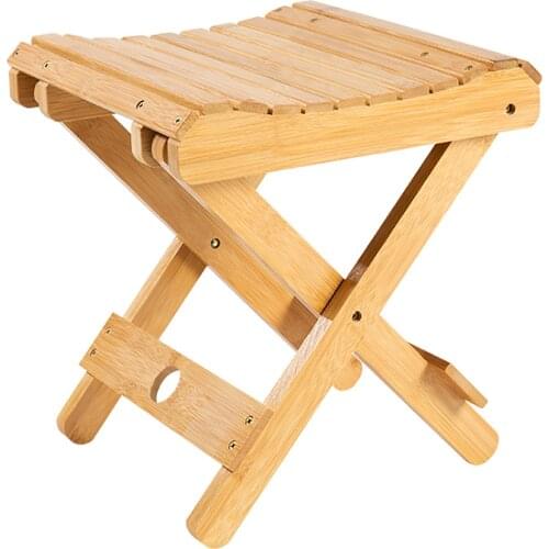 Wooden Wooden Stool Seat Shower Footstool Stool Knocbel Bamboo Camp Chair Portable Folding Bamboo Stool For Kids Home Furniture