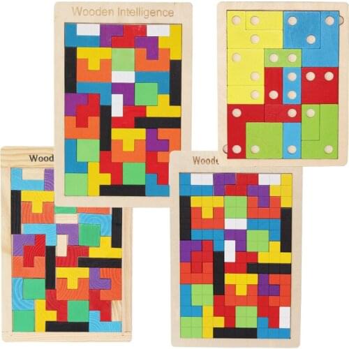 Kids Wooden 3D Puzzles Tangram Jigsaw Board Toys Brain Teaser Game Children Puzzle Toys Educational Baby Toys Wood Gifts