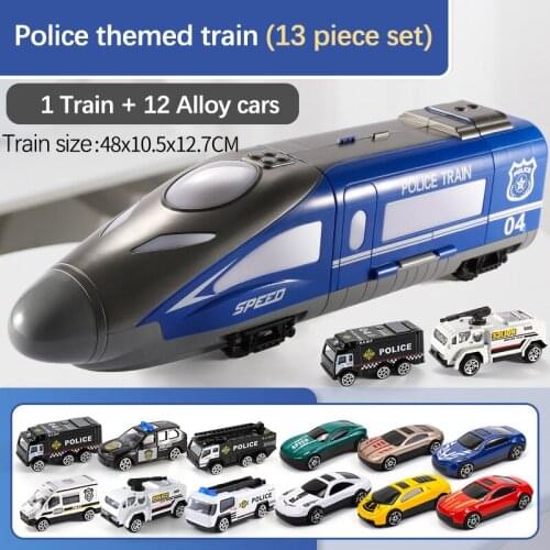 Childrens toy train high-speed rail train revival harmony model alloy car storage car puzzle educational Toys with light music