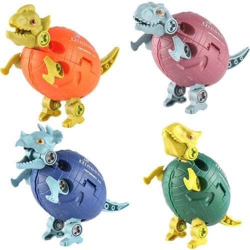 DIY Nut Assembling Toy Deformed Dinosaur Egg Assembly Dinosaur Building Block Model Dinosaur Combination Toy for Kids