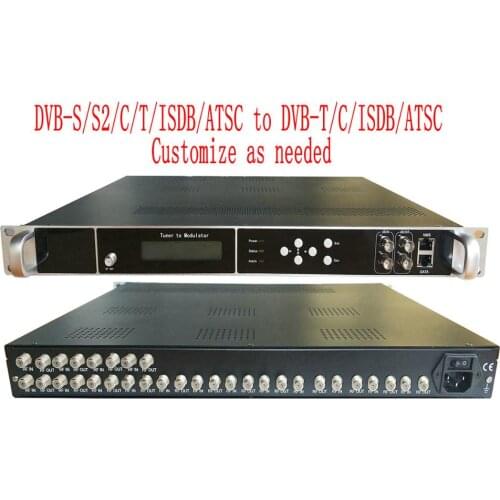 DVB-S2 to DVB-T DVB-C to DVB-T/C Customized 16-channel Tuner to IP/ASI/modulation integrated machine