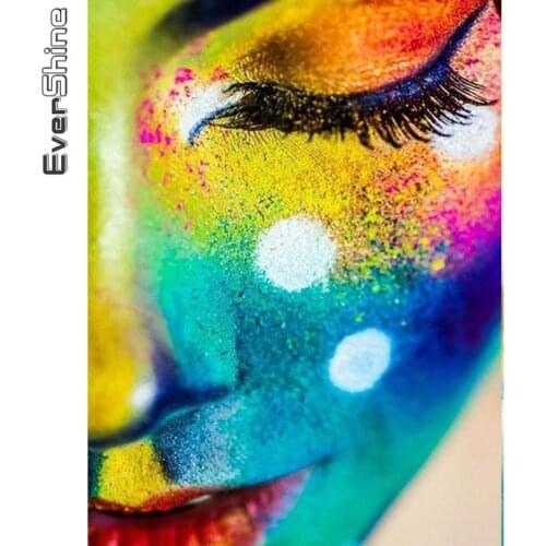 Evershine Diamond Embroidery Woman 5D DIY Diamond Painting Eye Mosaic Portrait Cross Stitch Color Rhinestone Picture Handicrafts