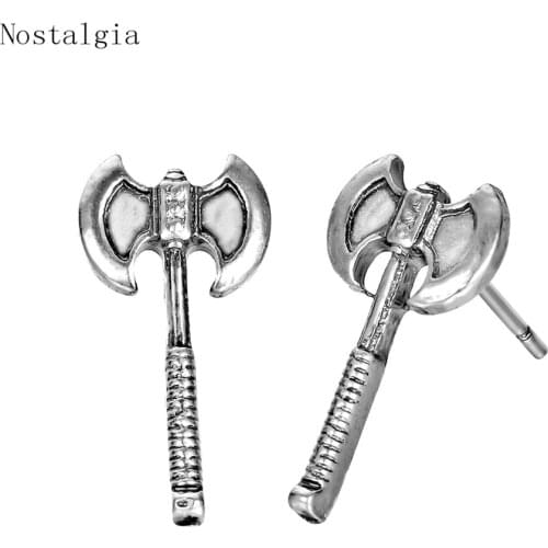 Personality Valknut Viking Axe Earring For Men Axes Amulet Gothic Retro Amulet Pagan Bronics Vikings Jewelry Free Shipping